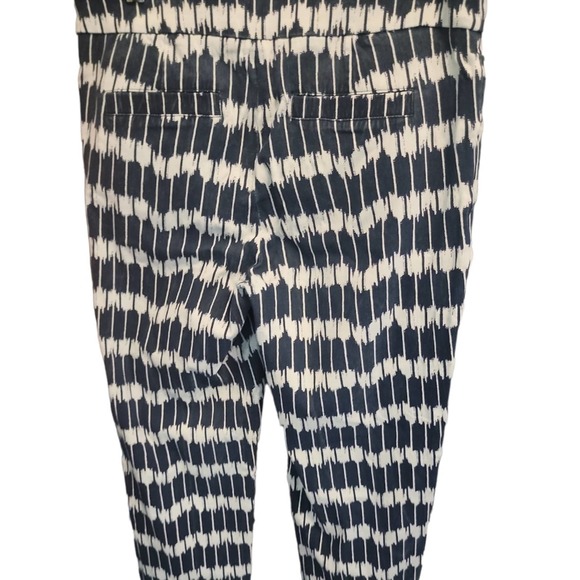 Sharagano Pants Pullon Elastic Waistband No Show Pockets Blue White Sz 6 - Picture 2 of 5